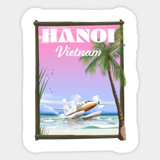 Hanoi Vietnam seaplane travel poster Sticker